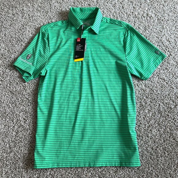 Under Armour Men's Size small HeatGear UPF 30 Polo Shirt Green - Picture 8 of 8